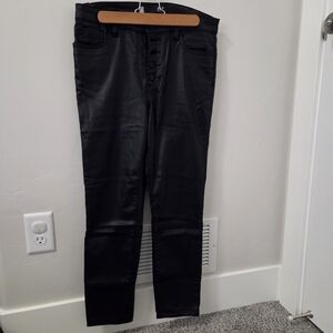 Kut From The Kloth Black Coated Skinny Jeans Sz 8